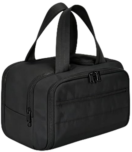 Reise Kulturtasche Damen Große, mit 4 Fächern, Gepolsterte Waschtasche und Auslaufsicherer Reiseorganizer für Kosmetik, Make-up und Pflegeprodukte im Urlaub