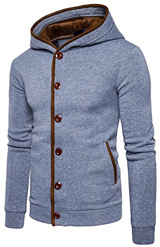 Fritid herr dubbel hoodie varm huvjacka pullover sweatshirt huvtröja sweatjacka