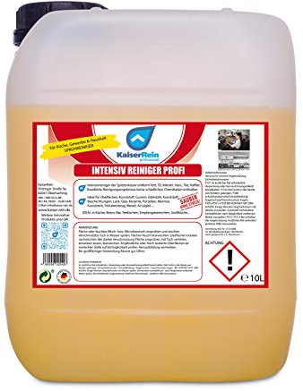 KaiserRein Intensivreiniger Profi Küchenfett Löser Küchen- Reiniger Fettlöser 10 L Kanister Konzentrat Fettlöser Gastronomie gegen Fett, Öl, Nikotin, Harz, Tee, Kaffee Küchenreiniger