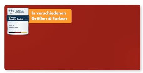 Flickly®| Selbstklebender Reparatur Flicken|robust & wasserfest | Patch für LKW Planen, Anhänger, Zelt, Markise, Pool, Camping und mehr | viele Farben | 50 x 24cm | Feuerrot (RAL3000)
