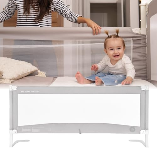 ms BabyWorld – Barrera Tall – Barrera de Seguridad para Bebé | 90/150/190 cm con Enganches Incluidos | Extra Alta y Resistente | Mecanismo de Bajada Seguro | Fácil Instalación | (190)