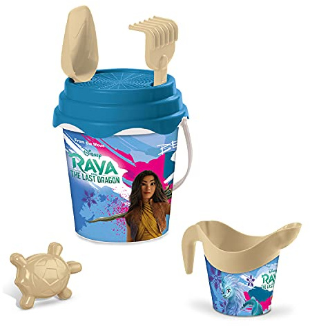 Mondo Toys - Raya e l'ultimo Drago Bucket Set, Set Mare Renew Toys con Secchiello, Paletta, Rastrello, Setaccio, Formina, Annaffiatoio Inclusi, multicolor, 28652