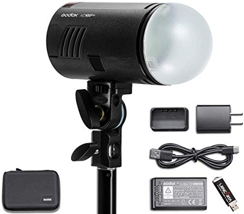 GODOX AD100 Pro Portable Flash Head with AK-R11 Dome Diffuser 100Ws TTL HSS Magnetic Fit Lightweight Portable Compact Off-Camera Strobe Modelling Light Wireless Li-ion Battery AD100Pro Studio Photo