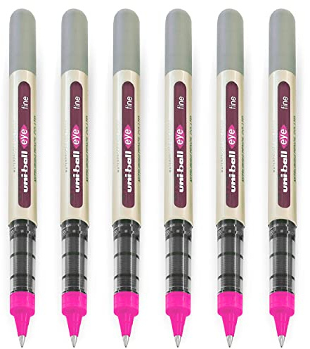 uni-ball EYE UB-157 Tintenroller, 0,7 mm Spitze, Rosa, 6 Stück