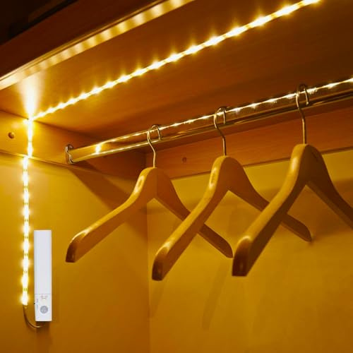 Amagle LED Schrankbeleuchtung Unterbauleuchte Unterschrank Küche Licht Bewegungsmelder Bewegungslicht Mit Batterie Schranklampe Küchenlampe Unterbau Lichtleiste LED Selbstklebend Leiste Streifen 3m