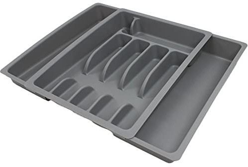 Generisch Besteckkasten verstellbar ausziehbar Wohnwagen Wohnmobil Camping Caravan Boot grau
