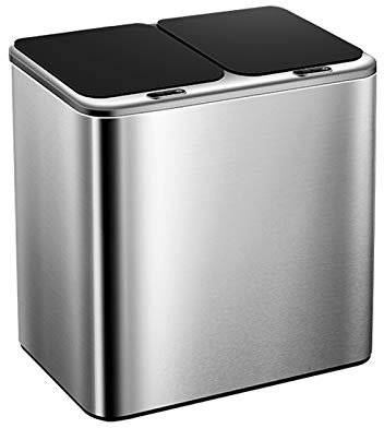 Cubo de Basura para Oficina Clasificación inteligente La basura de la cocina puede dominar el cubo doble con la tapa de la tapa de la inposición de la tapa de la bote de basura de acero inoxidable de