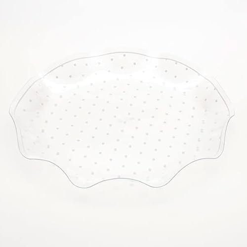 Dream' s Party Vassoio Contenitore tonda in PET trasparente con pois BIANCO - Ø32xh4,2cm - Ciotola COPPA in plastica - per dolci, biscotti, caramelle - Addobbo, decorazione tavola torta buffet
