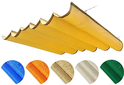 Outdoor Waterproof Retractable Sun Shade Sail, Slide Wire Wave Canopy Cover With Mounting Kit For Patio Garden Backyard Deck Pergola