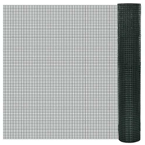 LAPOOH Drahtzaun für Hühner Verzinkt mit PVC-Beschichtung 10x1 m Grün, Hasendraht, Wühlmausgitter, Stacheldraht, Drahtgitter, Kaninchendraht, Drahtzaun, Hasengitter - 140433
