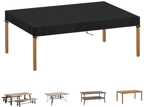 SIMPHAUS Garden Table Cover Vattentät Tyg Utomhus Bord Täckduk Trädgårdsbordsöverdrag Trädgårdsmöbler Skyddsöverdrag UV-resistent Oxfordtyg 420D 200x100x15cm