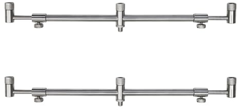 Angel Domäne Stainless Steel Buzzbars - Verstellbare Buzzer Bars 30-50cm für 3 Ruten (heavy - 2 Stück)