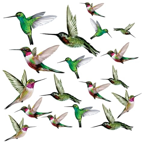 Window Flakes 20-Pack Hummingbird Bird Strike Prevention Window Clings