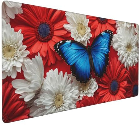 Tapis de Souris Papillon Tapis de Souris XXL 1000x500x4mm Tapis de Souris Gamer chrysanthème Tapis de Souris Ergonomique,Base en Caoutchouc Antidérapante,Imperméable à l'eauPour Accessoire Gaming