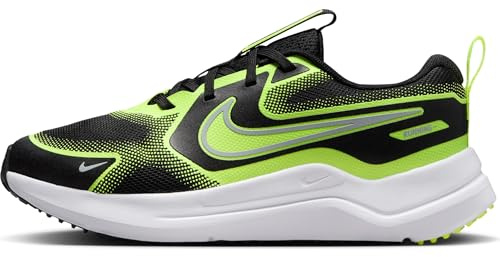 Nike Cosmic Runner Straßenlaufschuh für ältere Kinder Laufschuh, Black/Wolf Grey-Volt, 40 EU
