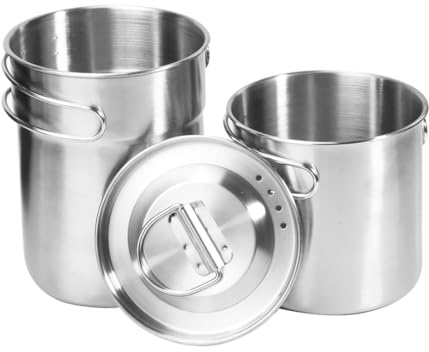 Faltbarer Campingbecher, Edelstahl-Campingbecher mit klappbarem Griff, Outdoor-Kochgeschirr, 2 Stück, Edelstahlbecher, Camping-Kochgeschirr