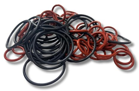 Power Rubber O-Ring FKM, 6,07x1,63 mm, Fluoro Band, Fluoro, Kautschuk, Dichtung, Hohe Härte, Ölbeständig, Sehr gute Chemikalien und Hitzebeständigkeit, Satz mit 100 Stück, Braun (6,07x1,63)