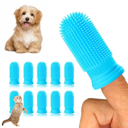 JOOTUEPO 10Pcs Cepillo Dientes Perro, Limpieza de Dientes de Mascotas de 360º, Kit de Cepillo de Dientes de Limpieza de Dientes de Silicona para Perros, Cachorros, Gatos y Mascotas Pequeñas Cuidado