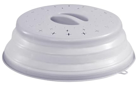 Microwave Splatter Cover, Collapsible Microwave Cover for Food with Fruit Drainer, Grip Handle, Dishwasher Safe, 10.5 inch (Grey*1)