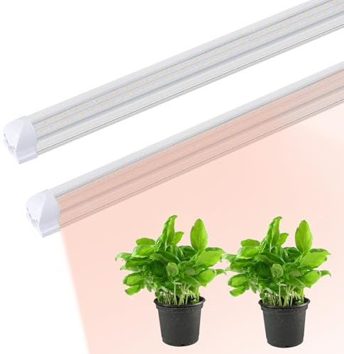 Plant Lights for Indoor Growing - 2Ft Sunlight Plant LED Growing Light - Linkable Gardening Accessories for Seedlings Flowers Vegetable Yard Apartment Office Hydroponic Systems Desk Winter