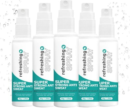 Antitranspirant Deo Spray 30 ml gegen Starkes Schwitzen,Anti-Schweiß-Deo für Hände,Achseln und Kopf,Deospray wirkt bevor Schweiß entsteh,Antitranspirant für Männer & Frauen mit Langzeitschutz (5PC)