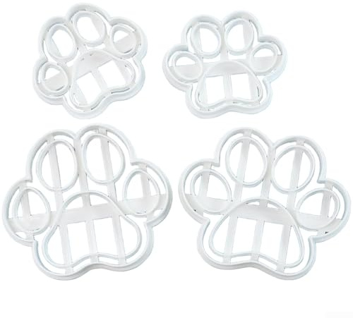 Ausstechformen, 4 Stück, Hundepfote, Katzenpfote, geformtes Keksset, Backwerkzeuge für Hund und Katze zum Backen und Basteln für die Küche