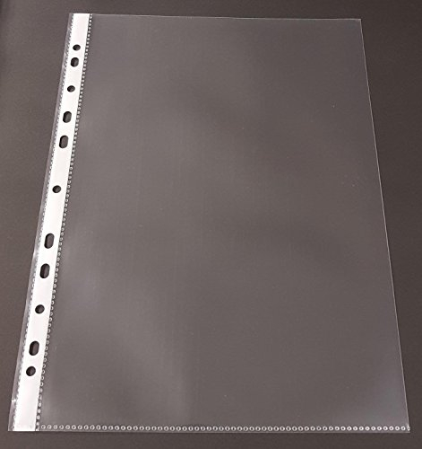 100x SUPER STARKE A4 Prospekthülle, 150my (0,15mm) GLASKLAR GLATT, Klarsichthülle mit Abheftrand, Öffnung oben, DOKUMENTENECHT, recycelbar