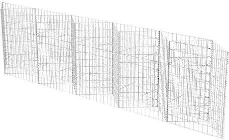 vidaXL Gabbione in Rete Fioriera Acciaio 300x30x100 cm Giardino Orto Rialzato