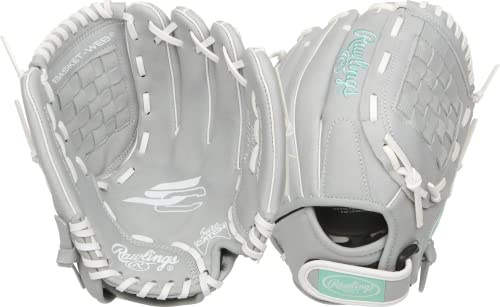 Rawlings Mädchen SCSB110M-0/3 11 BSK/NFC Softball-Handschuh, Grau/Mint, Ages 7-9
