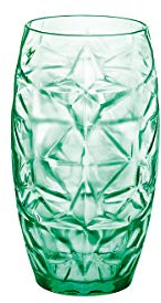 Bormioli Rocco Oriente Cooler Glass, Set of 6, 16 oz, Cool Green