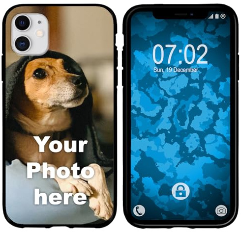 PhoneNatic personalisierte Handyhülle für iPhone 11 Custom Case Schwarz zum selbst gestalten mit eigenem Foto Bild Text individuell