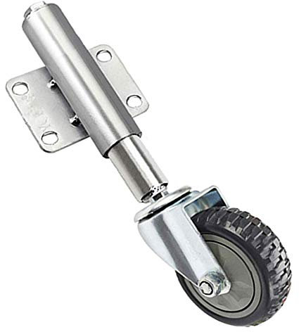 YCMY Lenkrollen 4 Zoll / 100mm Gefederte Torlaufrollen Schwere Gummi Schwenkrollen Räder Nylon Tor Rad Mit Bremsen Und Feder, Höhenverstellbar, Für Industrie, Zaunbeschläge, X1