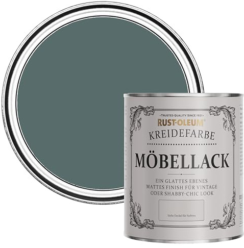 Rust-Oleum Shabby Chic dunkelgrün Vintage Kreidefarbe für Möbel, wasserbasiert, geruchsarm - Tiefsee 750ML