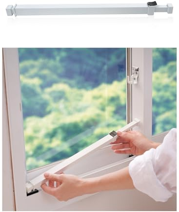 Greatim GT-DB004 Patio Door and Window Security Bar, Safety Bars for Windows, Childproof, Locking System, Anti-Lift Lock, Vertical Bar, Sliding Glass Doors/Window Lock, Adjustable (15.7~26.75 inch)