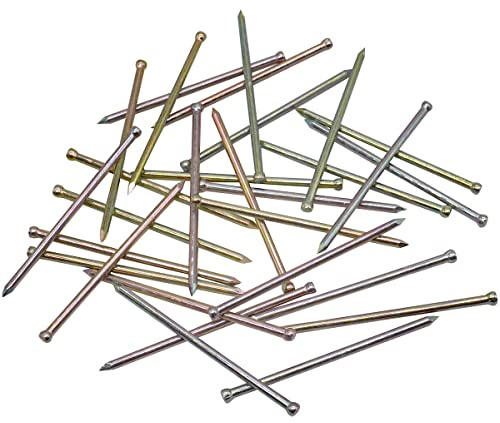 Lot de 50 clous de finition à petite tête 1,6 x 40 mm en acier zingué pour le travail du bois (50, 1,6 x 40 mm)