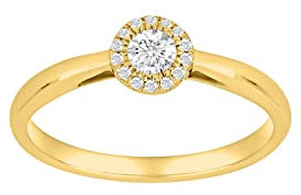 JC Trauringe Damenring Solitär-Ring 585 Gelbgold Verlobungsring mit Diamanten Vorsteckring 110 018BR5 (53 (Ø 16,9 mm), 0.20)