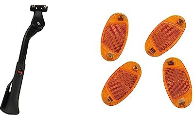 FISCHER Unisex – Erwachsene Fahrradständer Fahrrad Hinterbauständer, Schwarz, Normal & Unisex Fischer Fahrrad Reflektor 85400 Orange, Gelb, Einheitsgröße EU