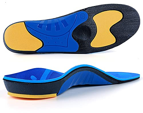 TOPSOLE Orthotic Insoles for Women Men, Plantar Fasciitis Arch Support Shoe Inserts for Flat Feet,Foot Pain, High Arches,OverPronation,Metatarsalgia,Heel Pain (UK-9-28cm, Blue)