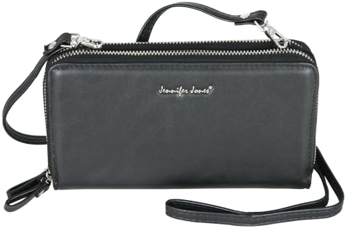 JENNIFER JONES - Umhängetasche 2in1 Geldbörse & Handytasche | bis 7 Zoll, mit Reißverschluss, 2 Hauptfächer