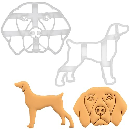 BAKERLOGY Set of 2 Vizsla Cookie Cutters - Detailed Biscuit Cutter Design for Baking and Crafts, Ideal on Fondant, Dough, Clay