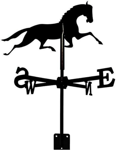 Girouette d'extérieur en métal en acier inoxydable pour extérieur en fer, indicateur de direction du vent, toit, jardin, cour, outil de mesure de décoration, cheval