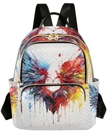 Mnsruu Mini sac à dos avec ailes d'aquarelle pour femme, sac de voyage décontracté, sac à bandoulière, S, Ailes d'aquarelle, M