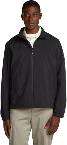 Tommy Hilfiger Herren Blouson Jacke Branded mit Reißverschluss, Schwarz (Black), L