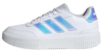adidas Courtblock Shoes, Scarpe da Ginnastica Donna, Ftwr Bianco Ftwr Bianco Trasparente Rosa, 40 EU