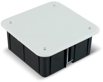 Scatola di giunzione in cartongesso da 105 x 105 x 47 mm, ideale per impianti elettrici. Il suo design compatto garantisce un montaggio efficiente e sicuro, ottimizzando lo spazio e migliorando