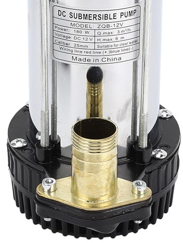 Gleichstrom-Tauchwasserpumpe, 12 V, 180 W, Hocheffizienter Bürstenloser Kupfermotor, 3000 L/h, 8 M Hub für die Bewässerung von Ranch- und Farmen, Leises, Energiesparendes Design