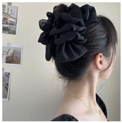 Hrlace Große Haarklammern Tüllschleife Haarklammer Damen Große Haarspangen Chiffon Schleife Haarkrallen Tüll Schleife Hair Clip für Frauen Mädchen Dickes Dünnes Langes Haar Accessoires 1#