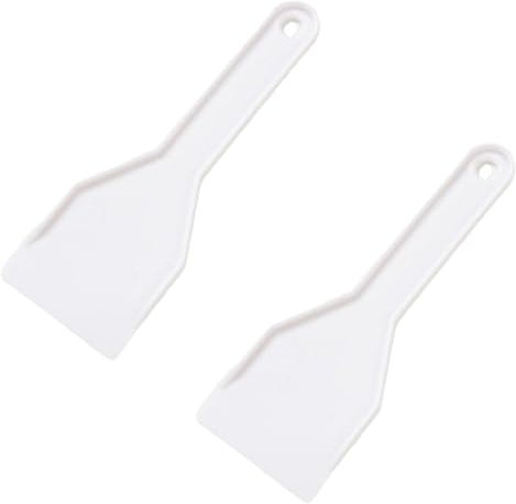 HAMKU Raschietto Paletta Ghiaccio per Frigorifero e Congelatore, material plástico duradero, no daña el descongelador, ideal para uso doméstico y automóvil, blanco, 2 pezzo