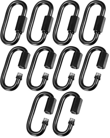 M METERXITY Pack Chain Quick Links, Electroplated Iron Heavy Chain Connector Link for Traveling Equipment/Hiking/Hammock Hanging Weight Capacity Screw Locking Clips