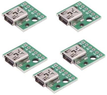 CY Lot de 5 connecteurs Femelles USB 2.0 Mini-B à Monter soi-même, Type à souder, 480 Mbps, Montage sur PCB